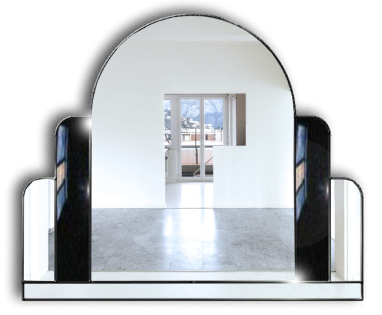 Dakota Original Handcrafted Art Deco Over Mantle Wall Wall Mirror Bespoke Mirrors Art Deco