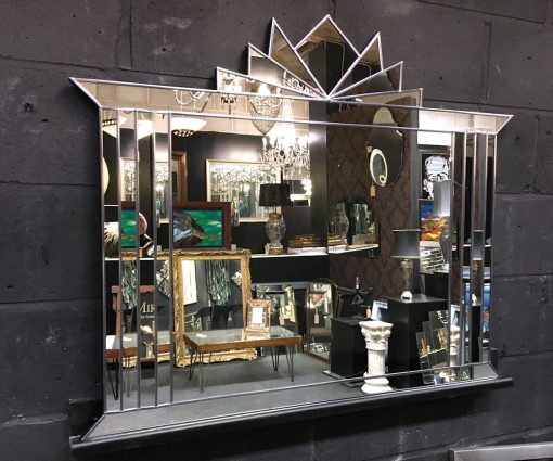 Hobart in silver live art deco wall mirror