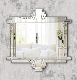 alexander in silver art deco fan overmantle wall mirror