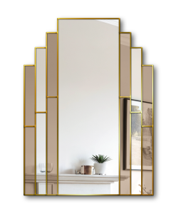 classic bronze art deco wall mirror