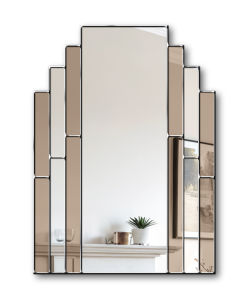 classic bronze art deco wall mirror